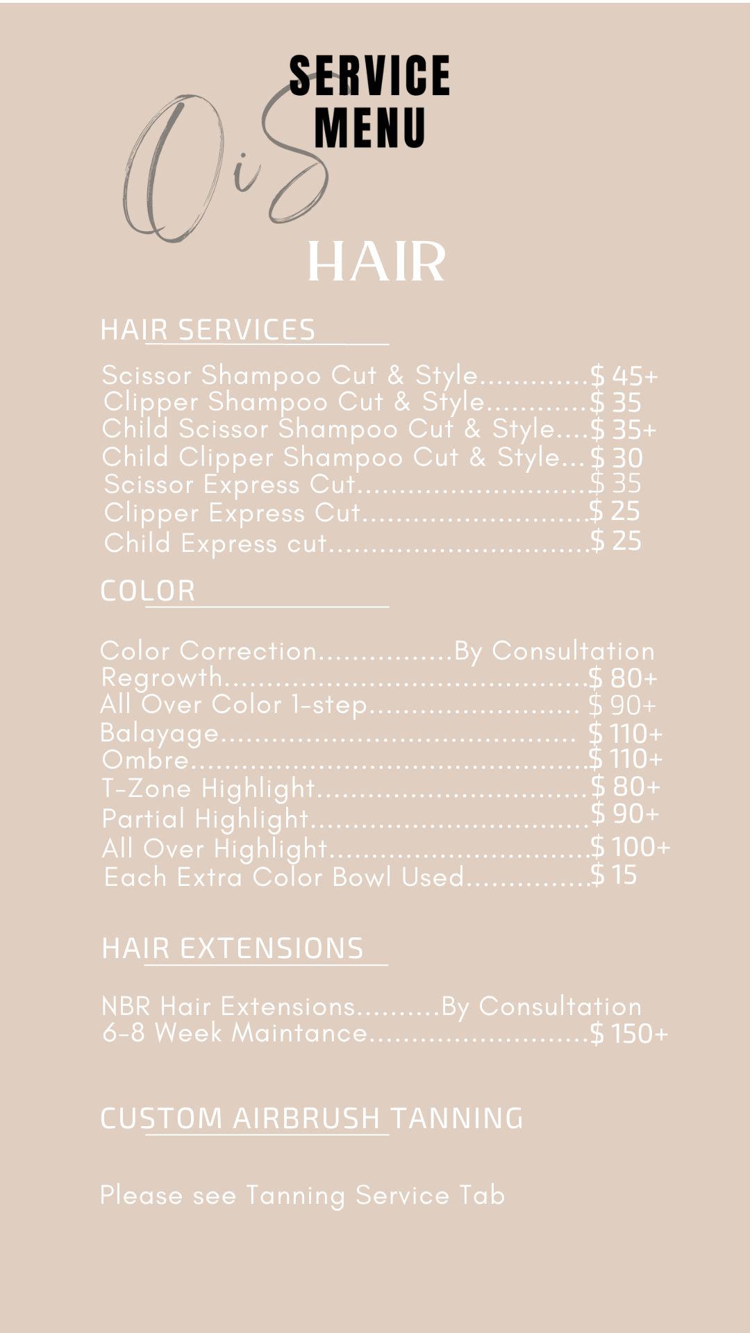 Salon Haircuts, Hair Color, Balayage, Highlights, Nails, Gel